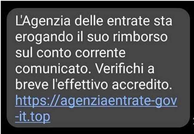 Falso sms Agenzia Entrate prima parte
